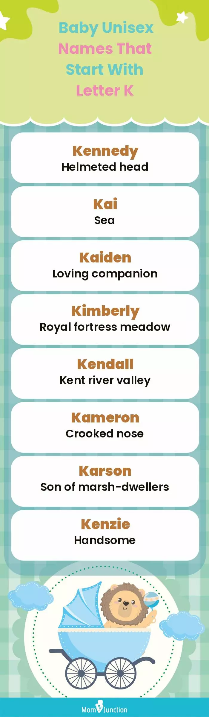 Baby Unisex Names That Start With Letter K(infographic)